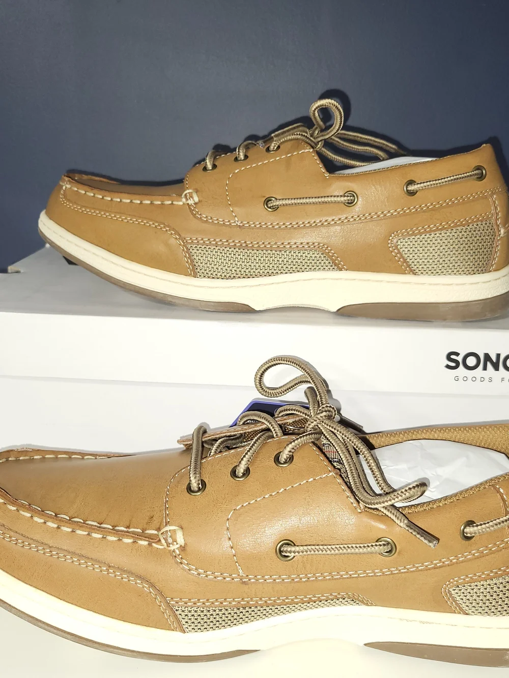 Sonoma Men's Size 11 Darcey Tan Lace-Up Boat Shoes